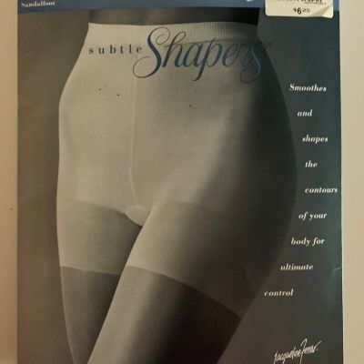 Subtle Shapers Panty Hose QUEEN Size SHORT Off BLACK All Over Shaper JC Penny